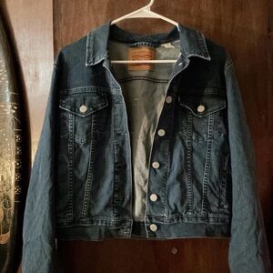 Levi's Indigo Blue Denim Jacket with Leather Patch